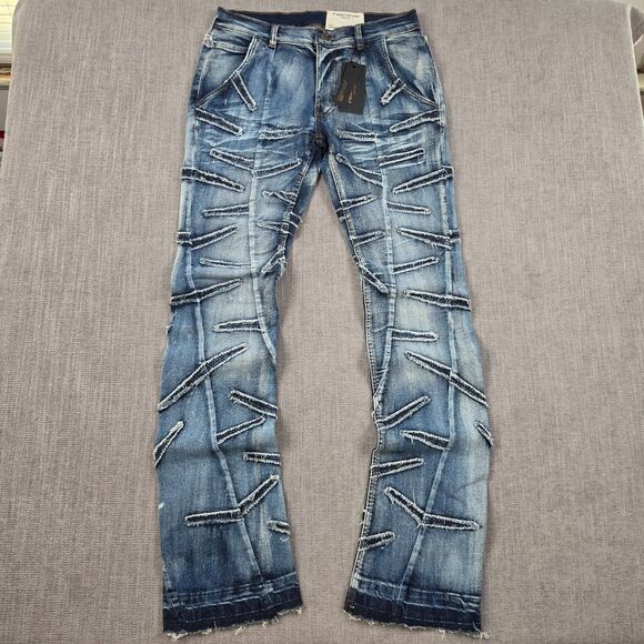 Fwrd Denim Other - FWRD Denim New York Jeans Mens 32x36 Blue Distressed Ripped Stacked frayed Hype
